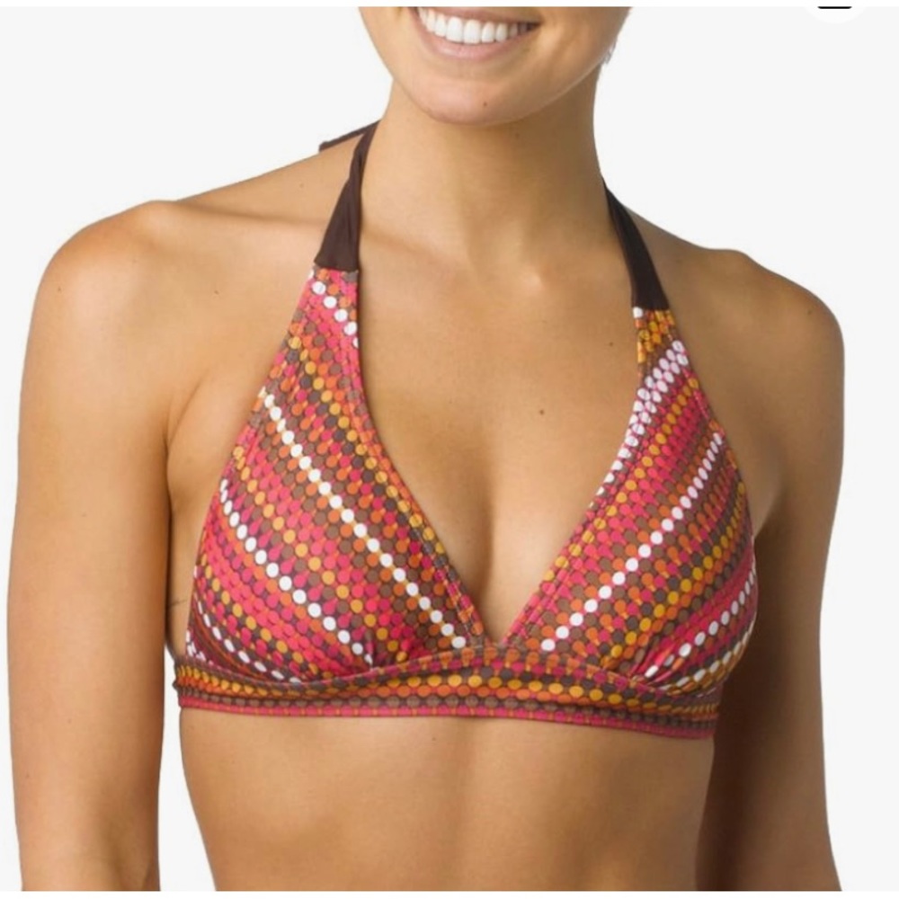 Prana Lahari Halter Bikini Top Red Size XS